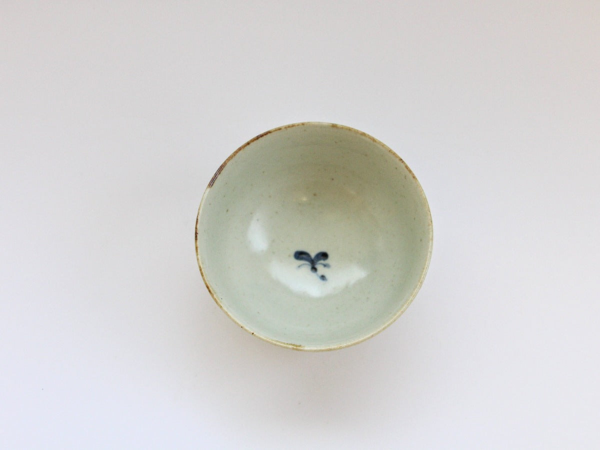 Old dyed flower bowl, large [Torubou Ao]