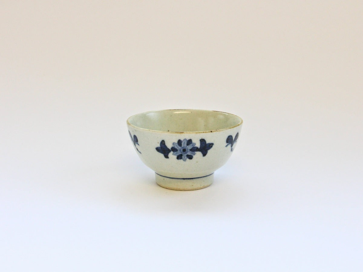 Old dyed flower bowl, small [Ceramic blue]