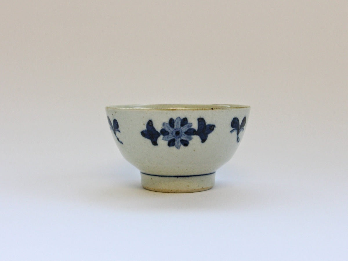 Old dyed flower bowl, small [Ceramic blue]