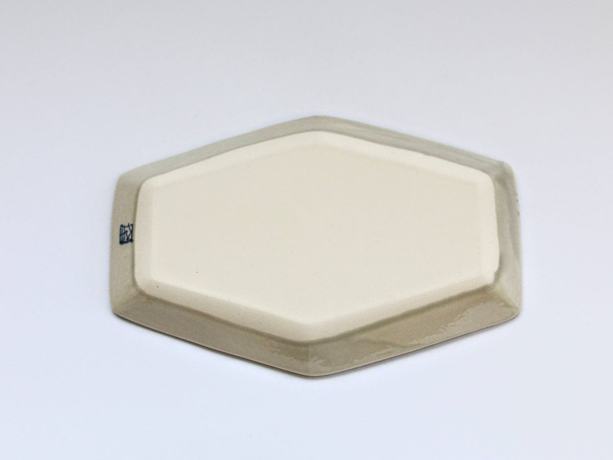 金彩うずはな紋六角長皿【喜鶴製陶】