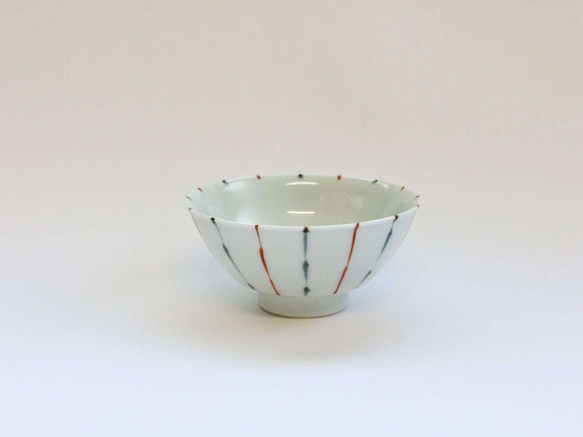 二色細十草赤飯碗 小【田森陶園】