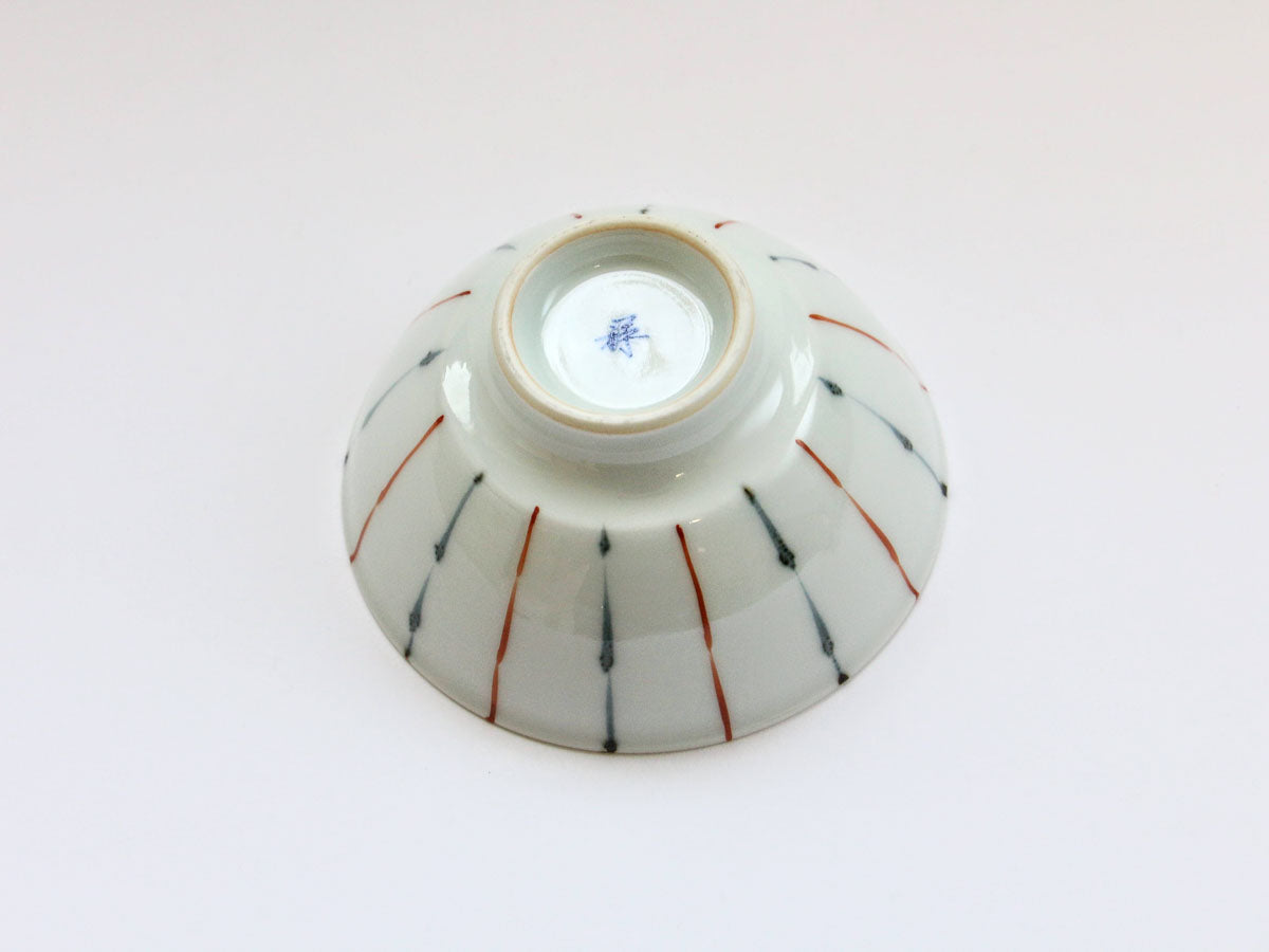 二色細十草赤飯碗 小【田森陶園】