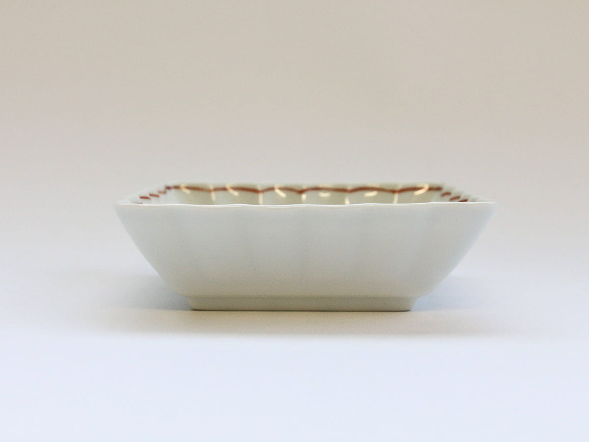 きらら赤菊角小鉢【田森陶園】