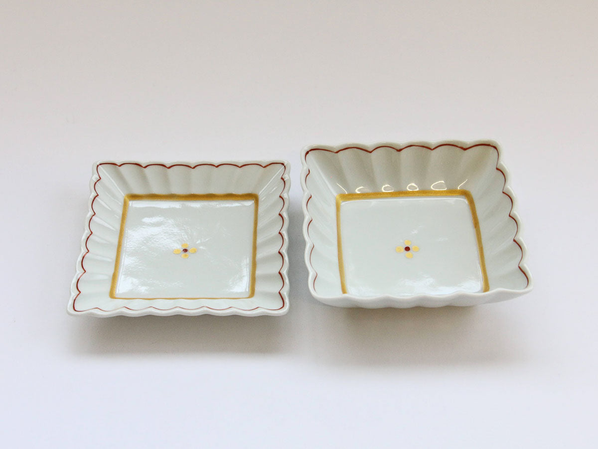 きらら赤菊角小鉢【田森陶園】