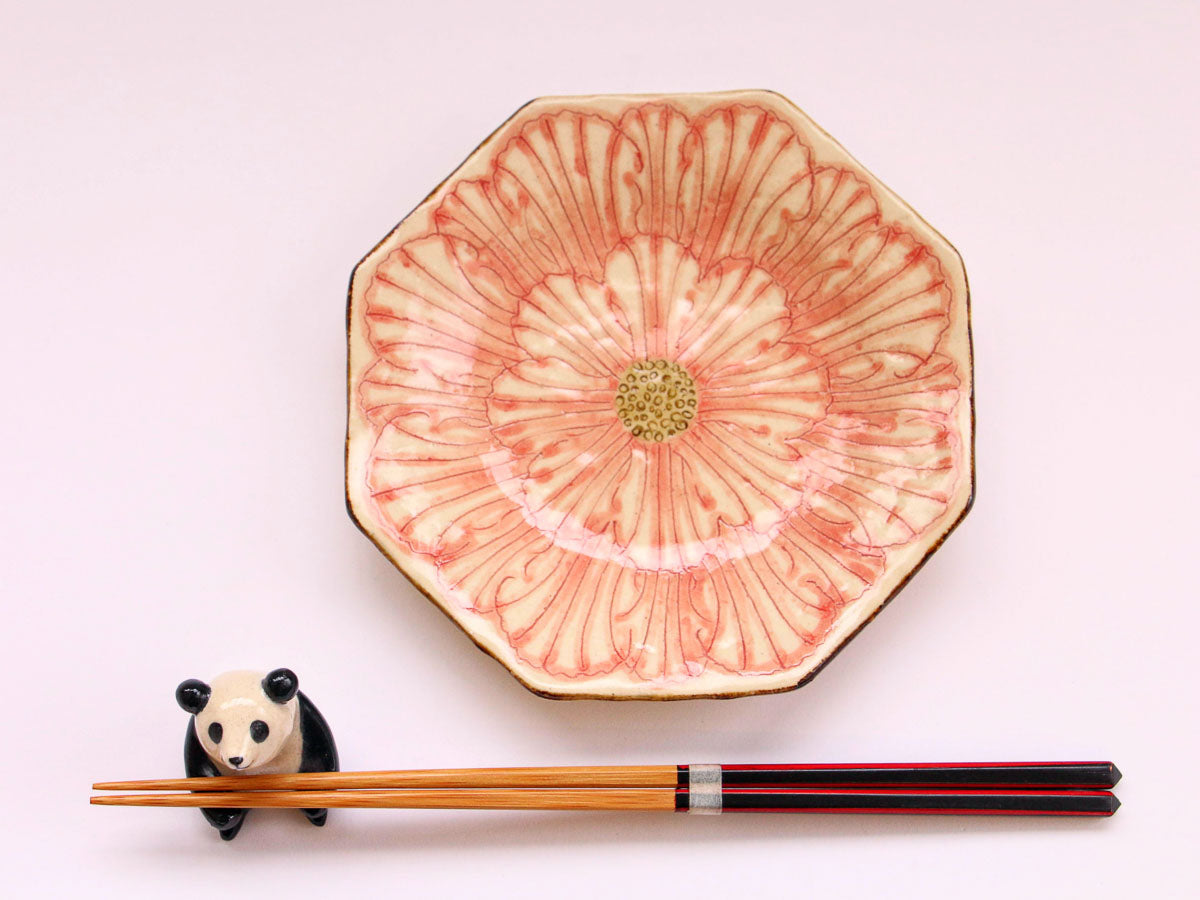 牡丹花八角銘々皿【加藤芳平】