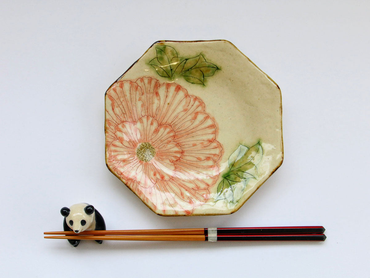 舞牡丹八角銘々皿【加藤芳平】