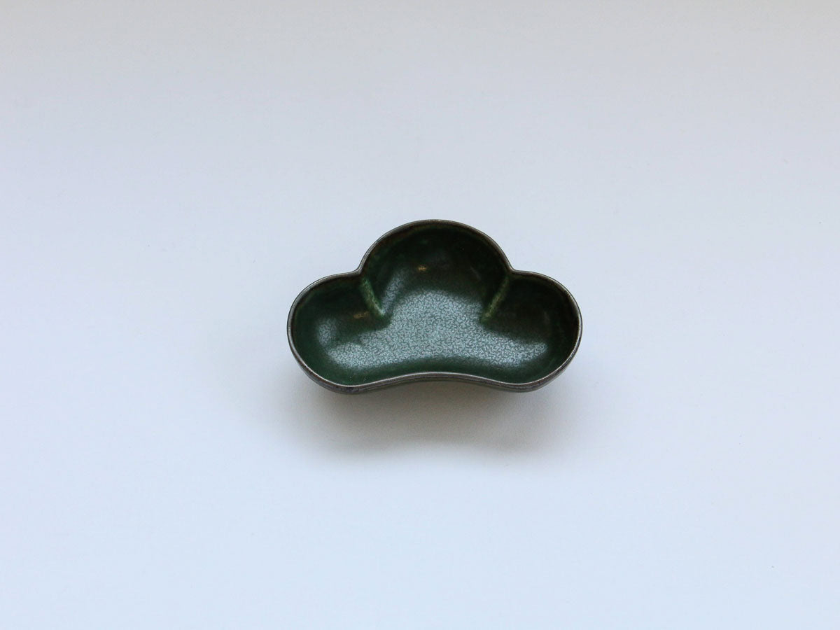 松型小付 渕さび深緑釉【皓洋窯】