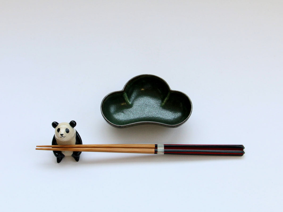 松型小付 渕さび深緑釉【皓洋窯】