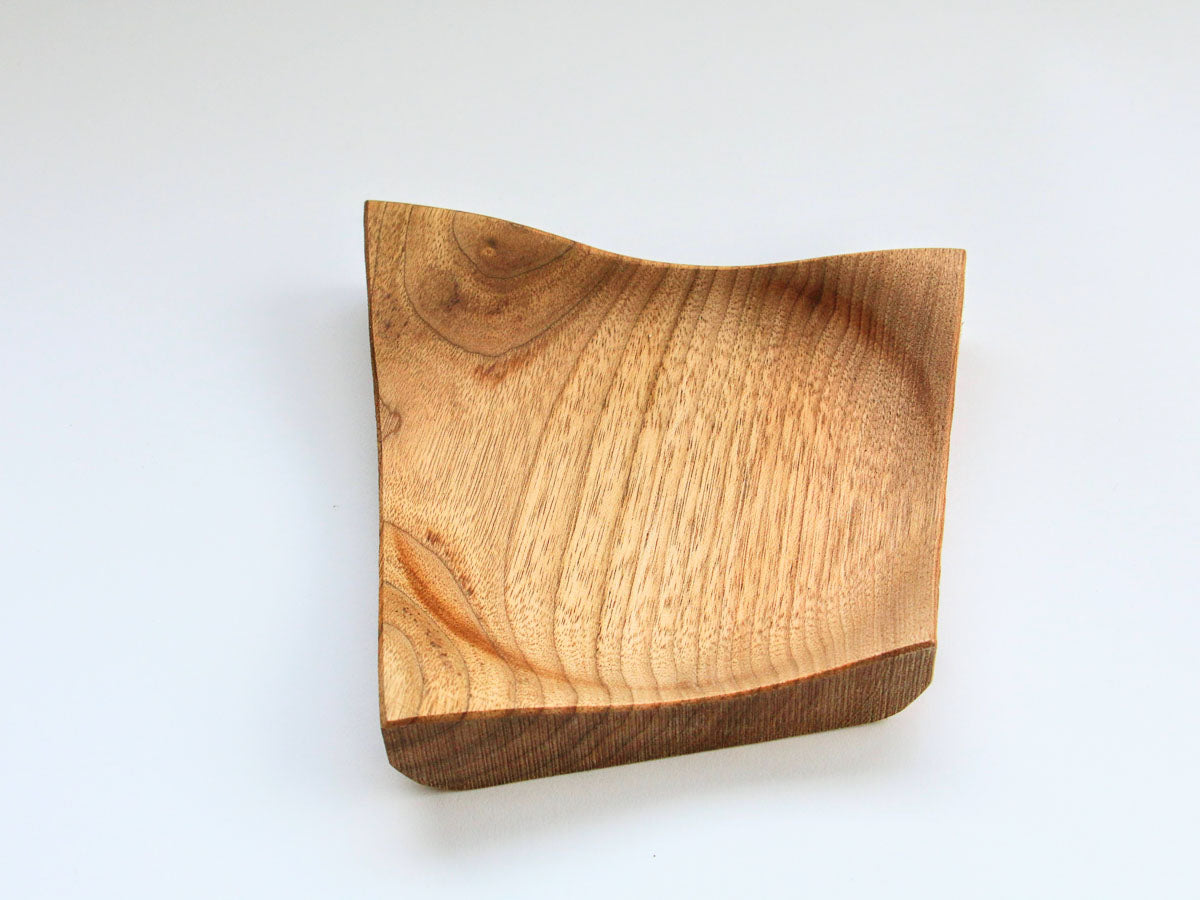 クルミの菱型皿 クリア 大【田口慎介】