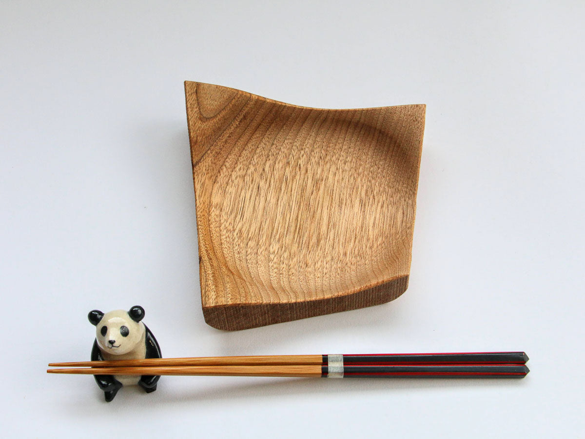 クルミの菱型皿 クリア 中【田口慎介】