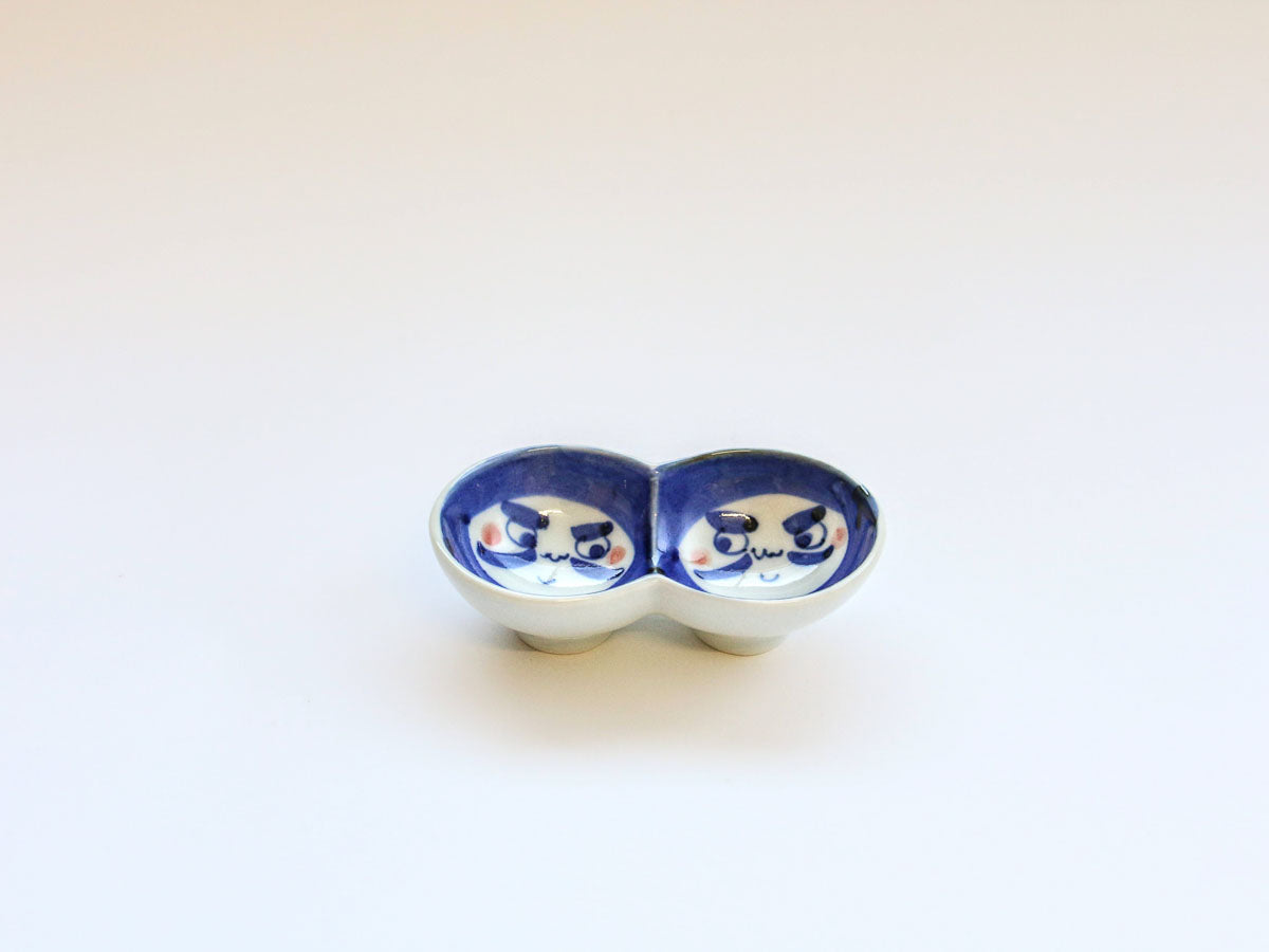 だるま丸々小付 青【徳七窯】