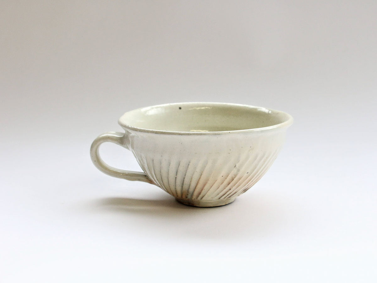 鉄散線彫スープカップ 丸【古谷製陶所】