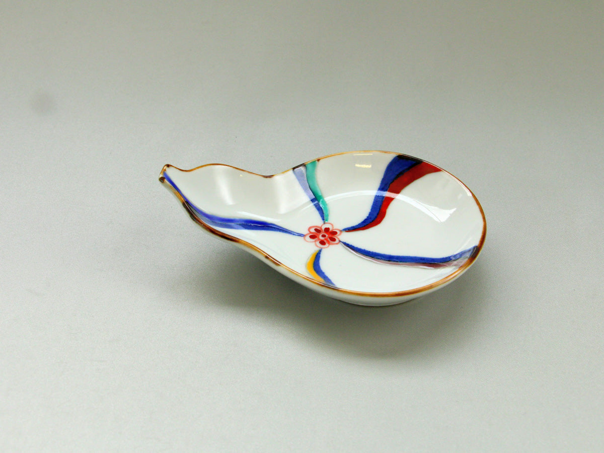 色流水ひさご皿【徳七窯】