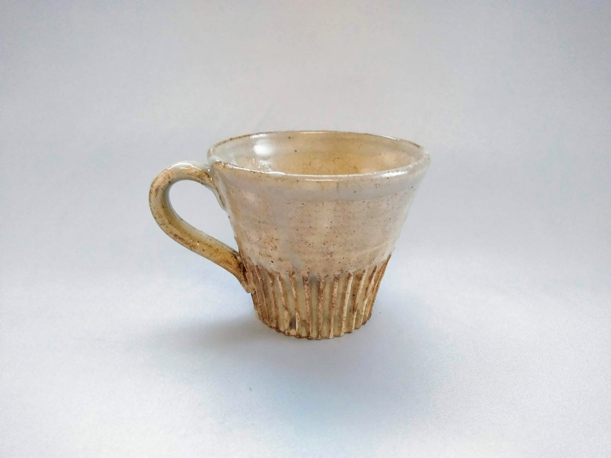 粉引半しのぎマグ【益子淳一】