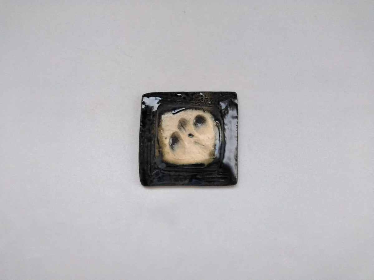 Ruri silver 2-inch square plate [Masaaki Hibino]