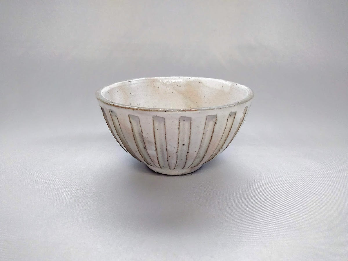 粉引細削ぎ飯碗 小【兵山窯】