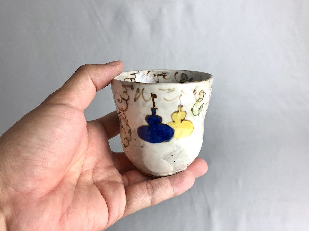 Six gourd teacup blue [Pottery Studio Raku]