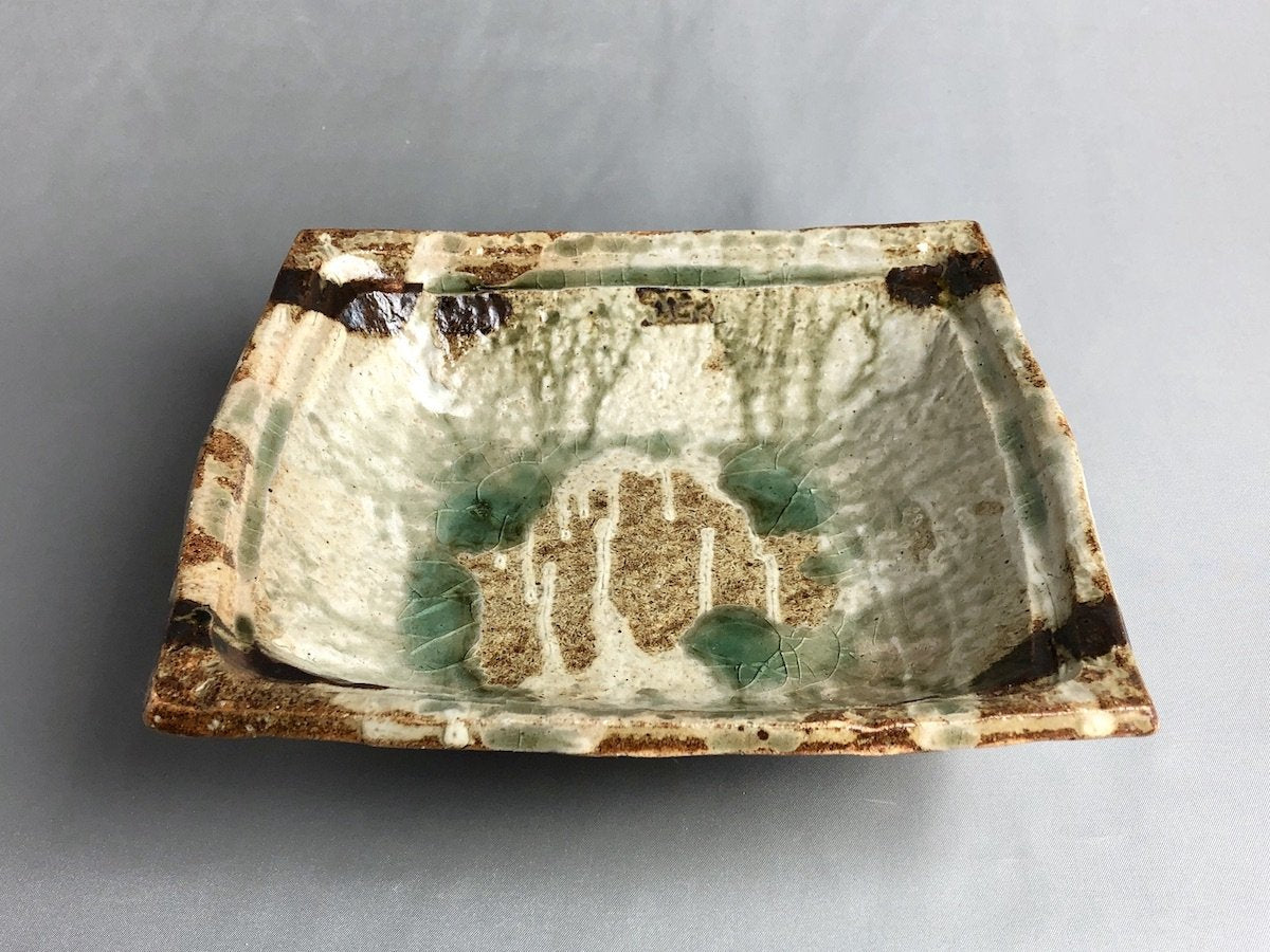 Long square bowl with ash hanging small [Daiko Oguri]