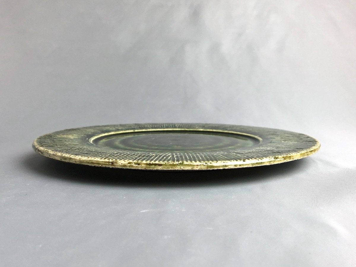 Oribe comb rim 7.5 inch plate [Nakagaki Renji]