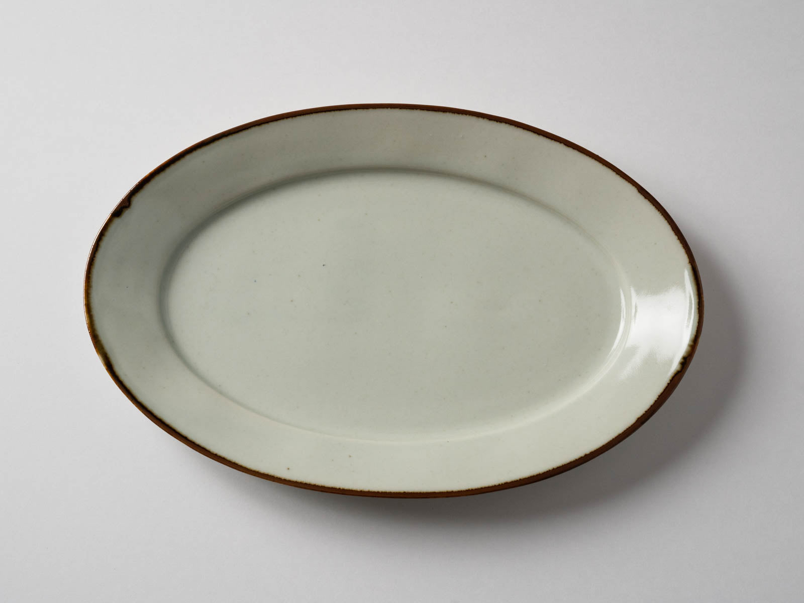 Large rim oval plate Fuchisabi Richo [Koyogama]
