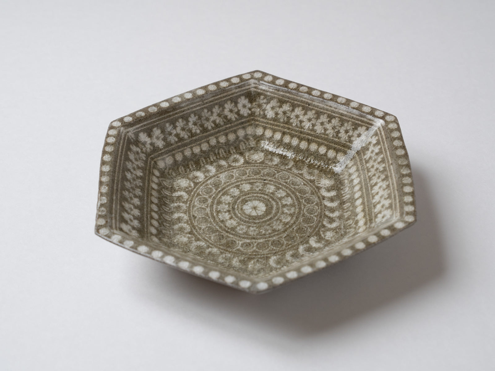 Mishima hand hexagonal bowl [Hideki Yamamoto]