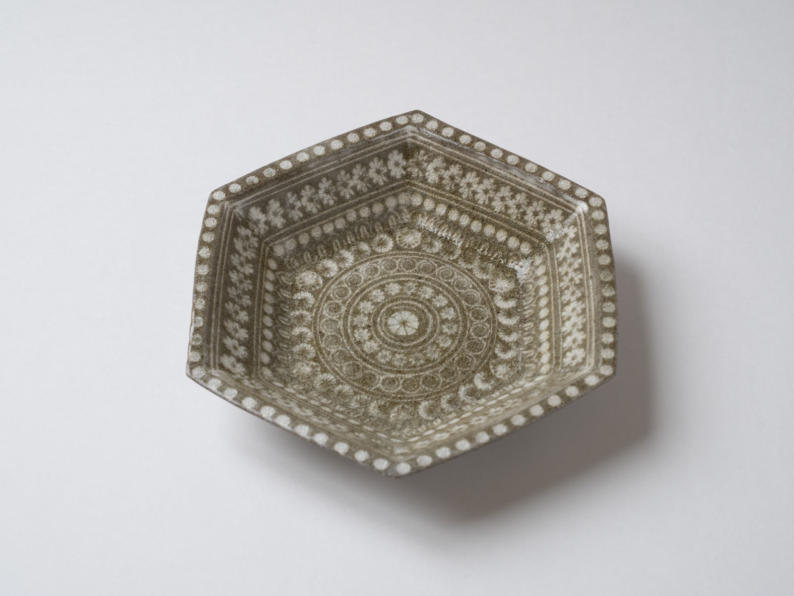 Mishima hand hexagonal bowl [Hideki Yamamoto]