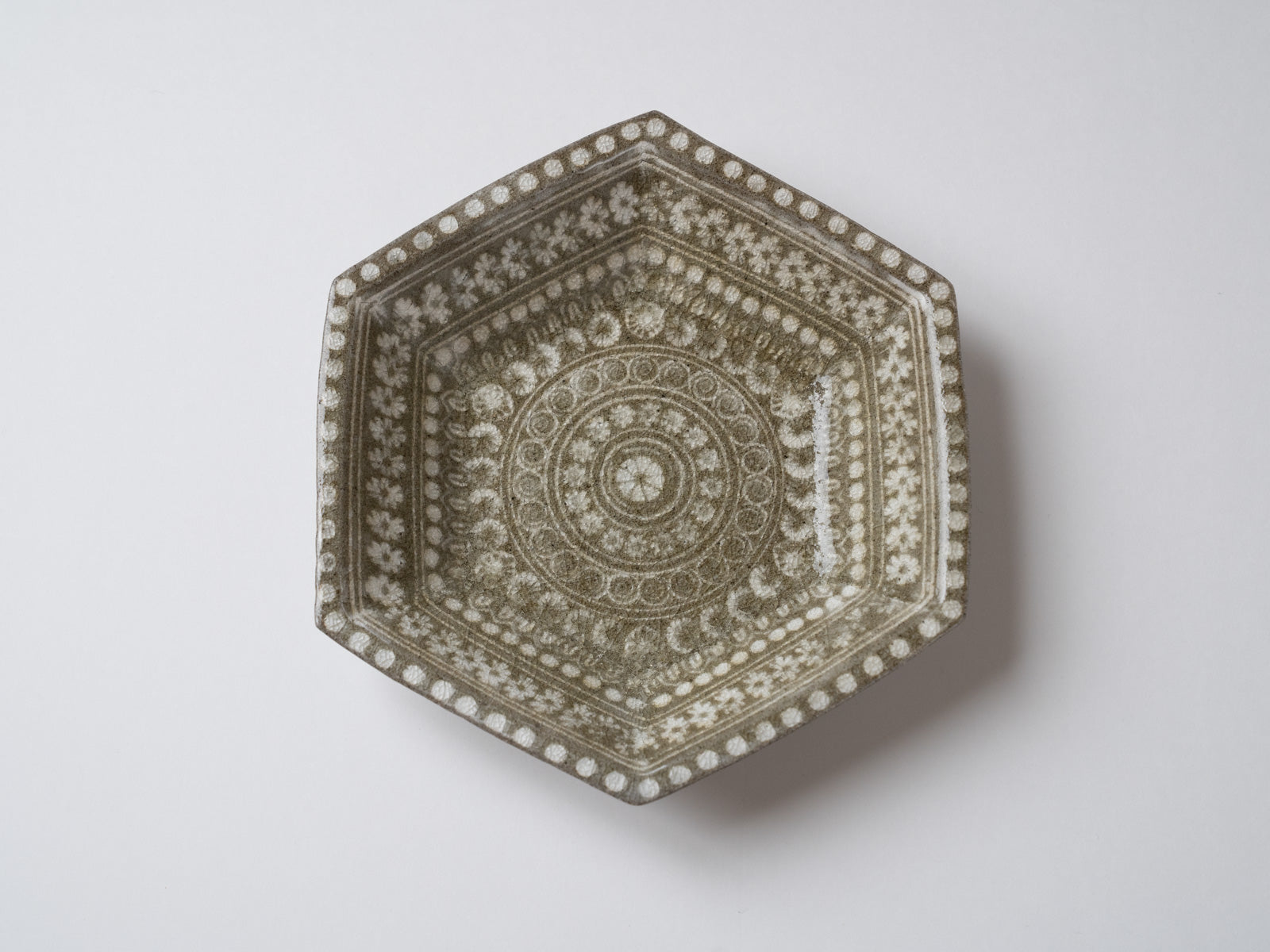 Mishima hand hexagonal bowl [Hideki Yamamoto]