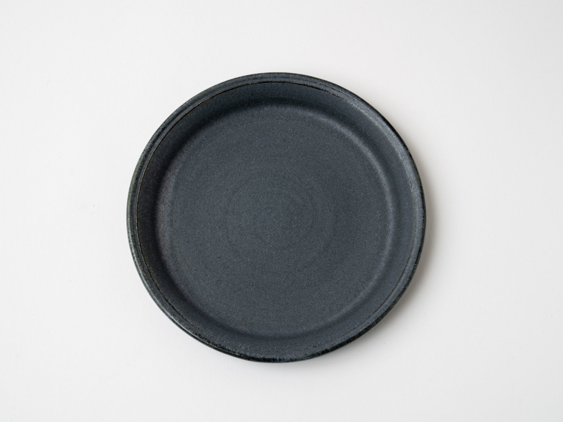 Gray navy blue 5-inch plate [Bunzan Kanae]