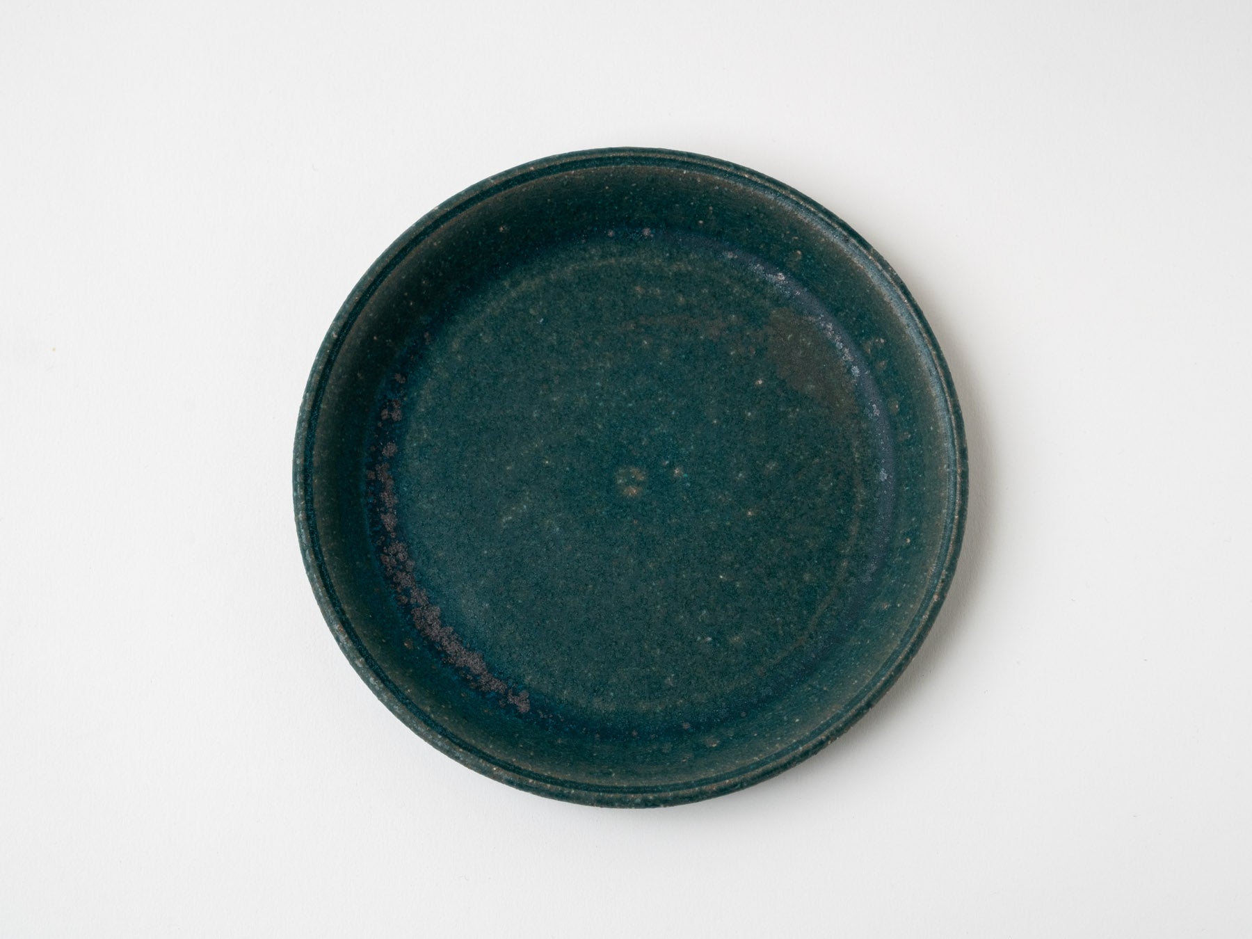 Rust green 5-inch plate [Bunzan Kanae]