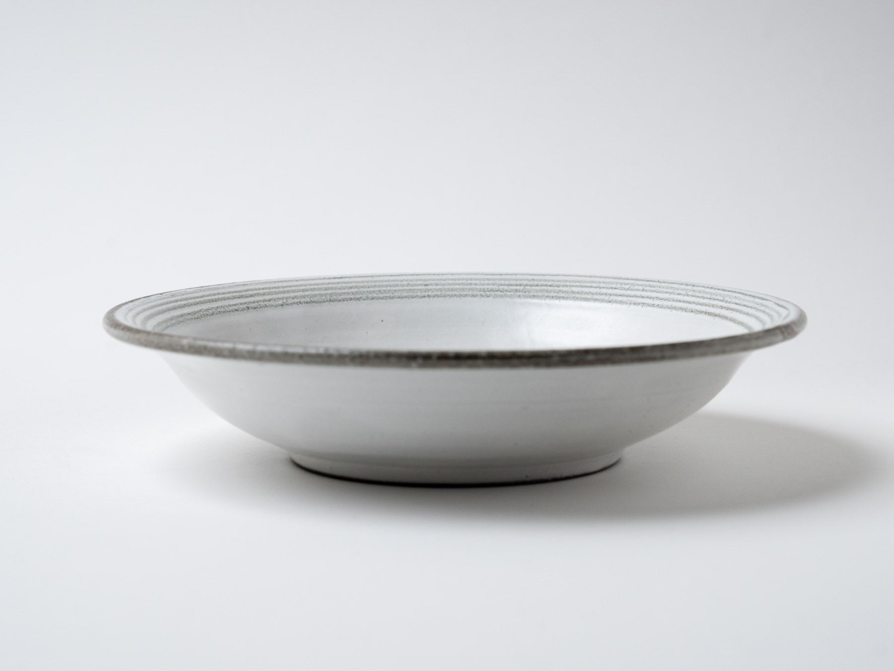 7-inch flat pot with powder line carving [Tatsuo Otomo]