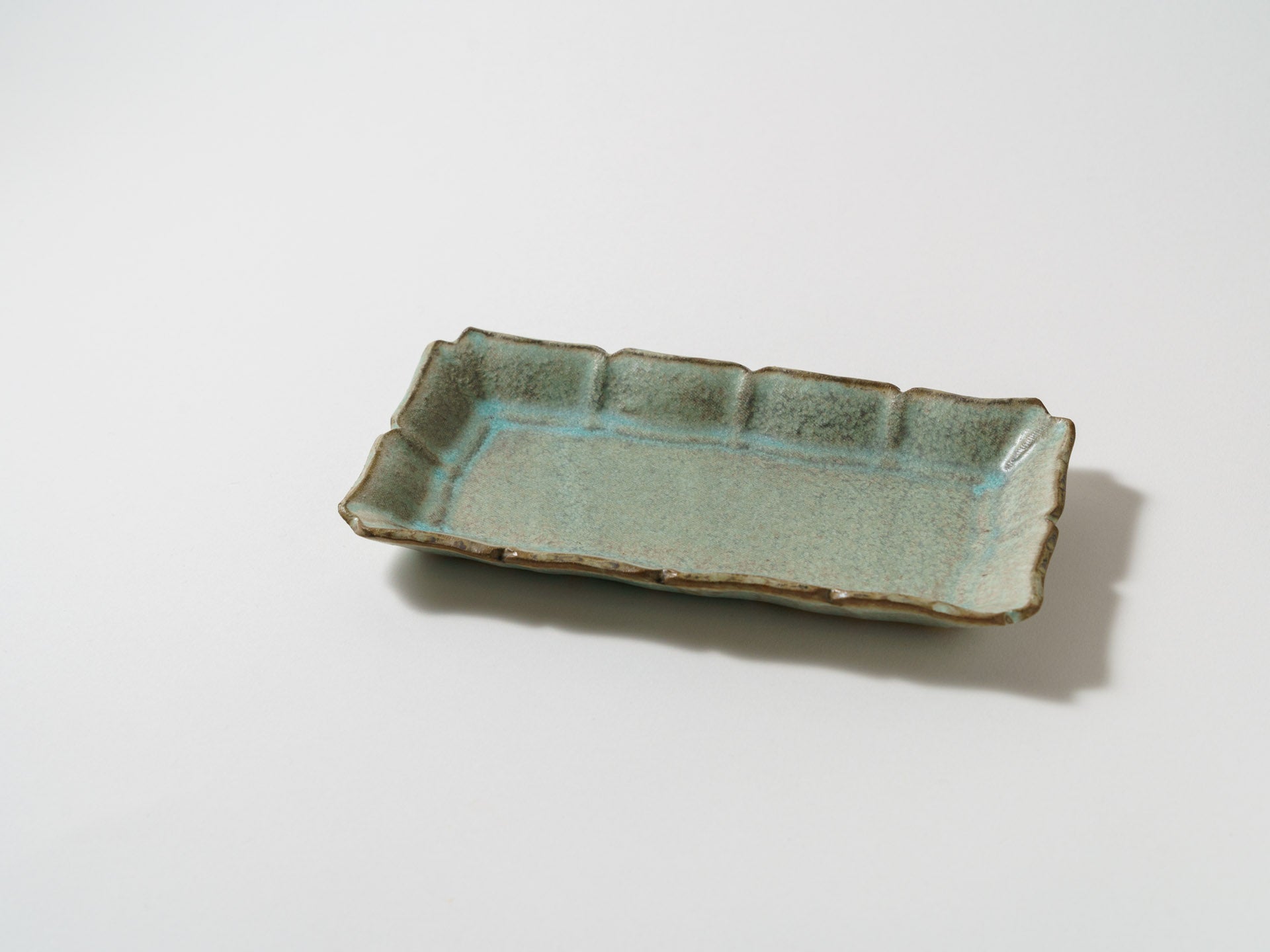 Verdigris long square plate medium [Masaki Domoto]