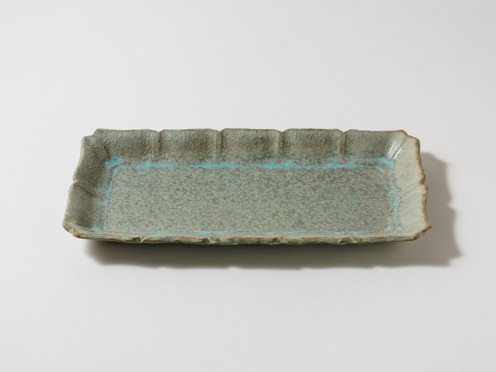 Verdigris long square plate large [Masaki Domoto]