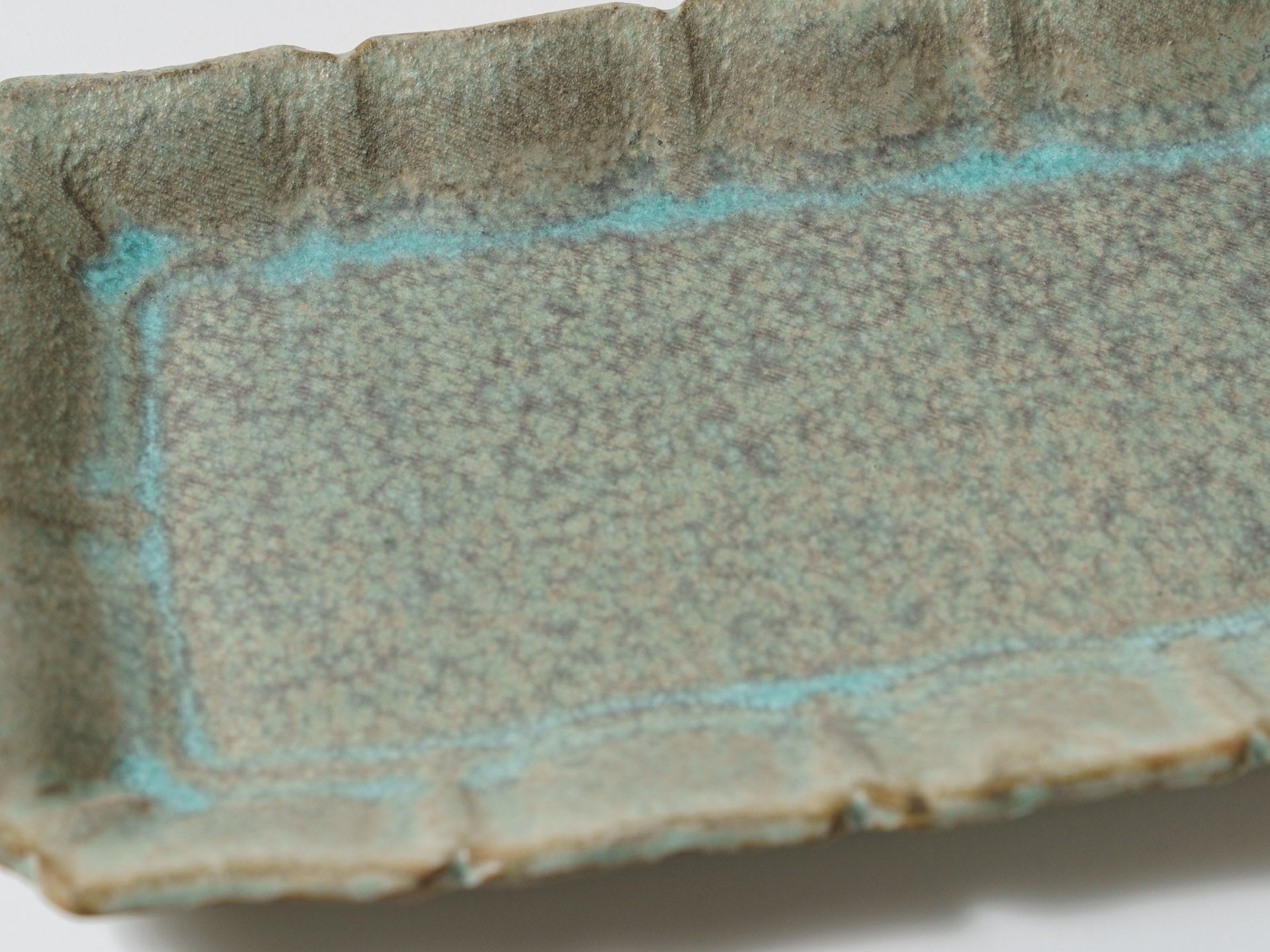 Verdigris long square plate large [Masaki Domoto]