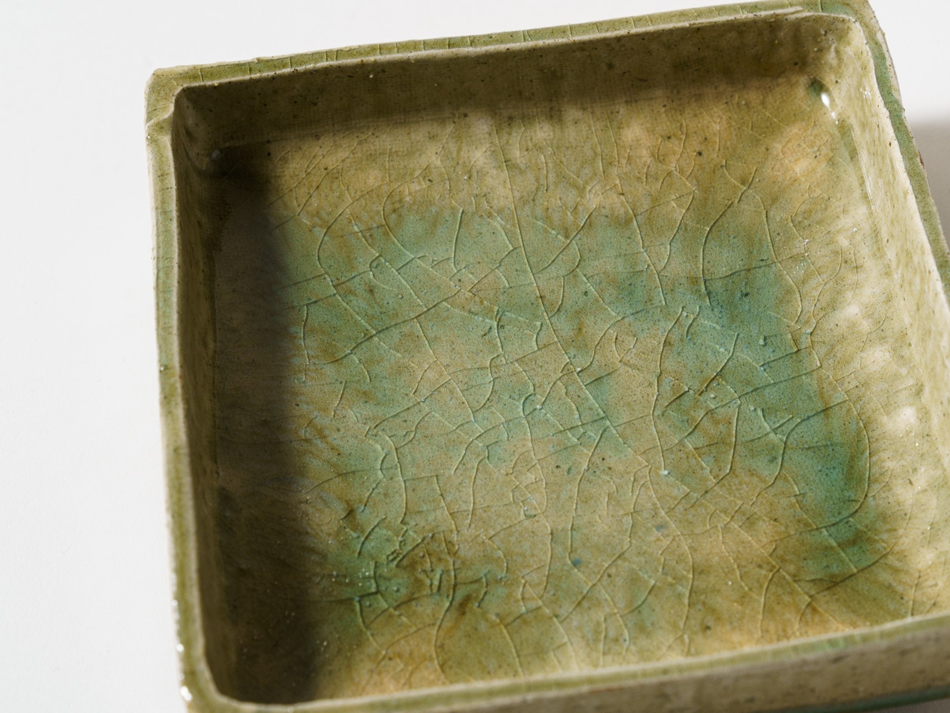 Vidro glaze square bowl [Kazuji Sato]