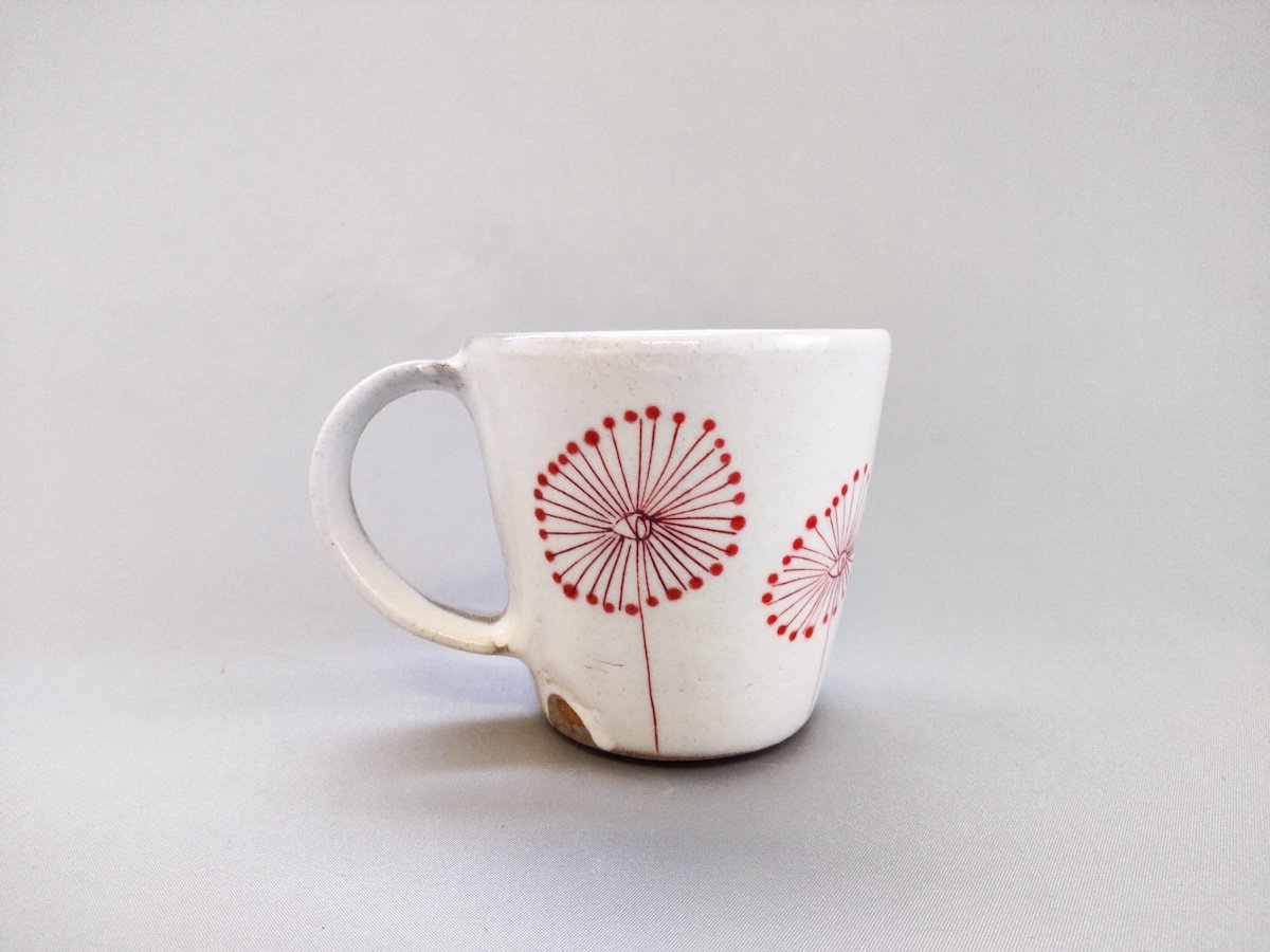 Powdered cotton mug red [Naoko Yamamoto]