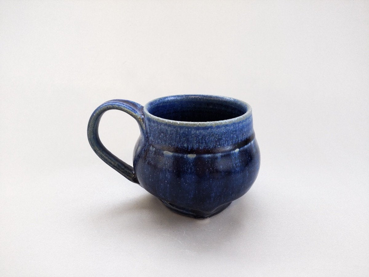 Deep blue glaze round mug [Kazuhito Yamamoto]