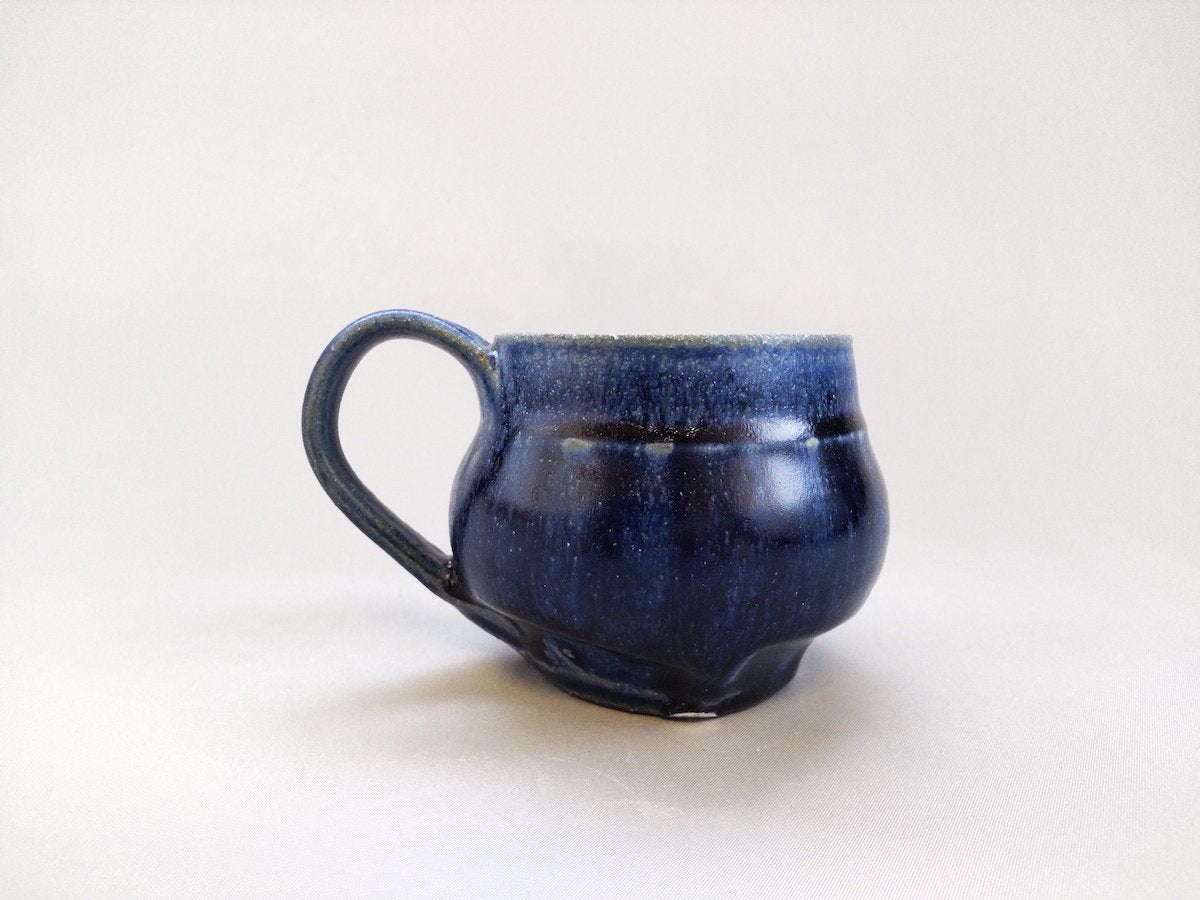 Deep blue glaze round mug [Kazuhito Yamamoto]