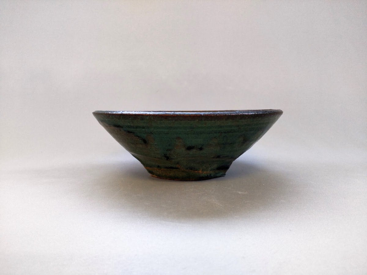 Matte Oribe 5.5 inch shallow pot [Kazuhito Yamamoto]