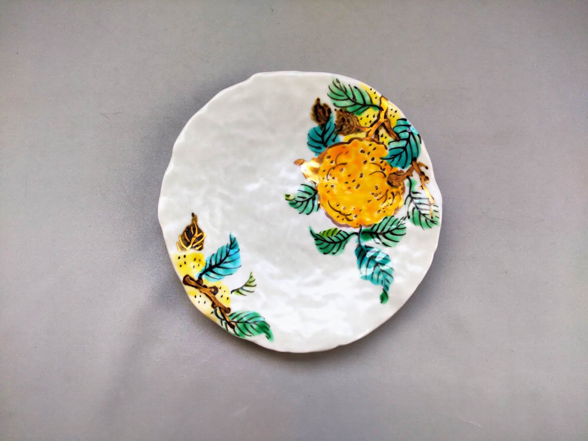 色絵ゆず紋5寸皿【和田一人】