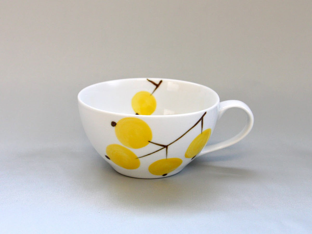 BIWA Soup Cup Yellow [Fukumine Kiln]