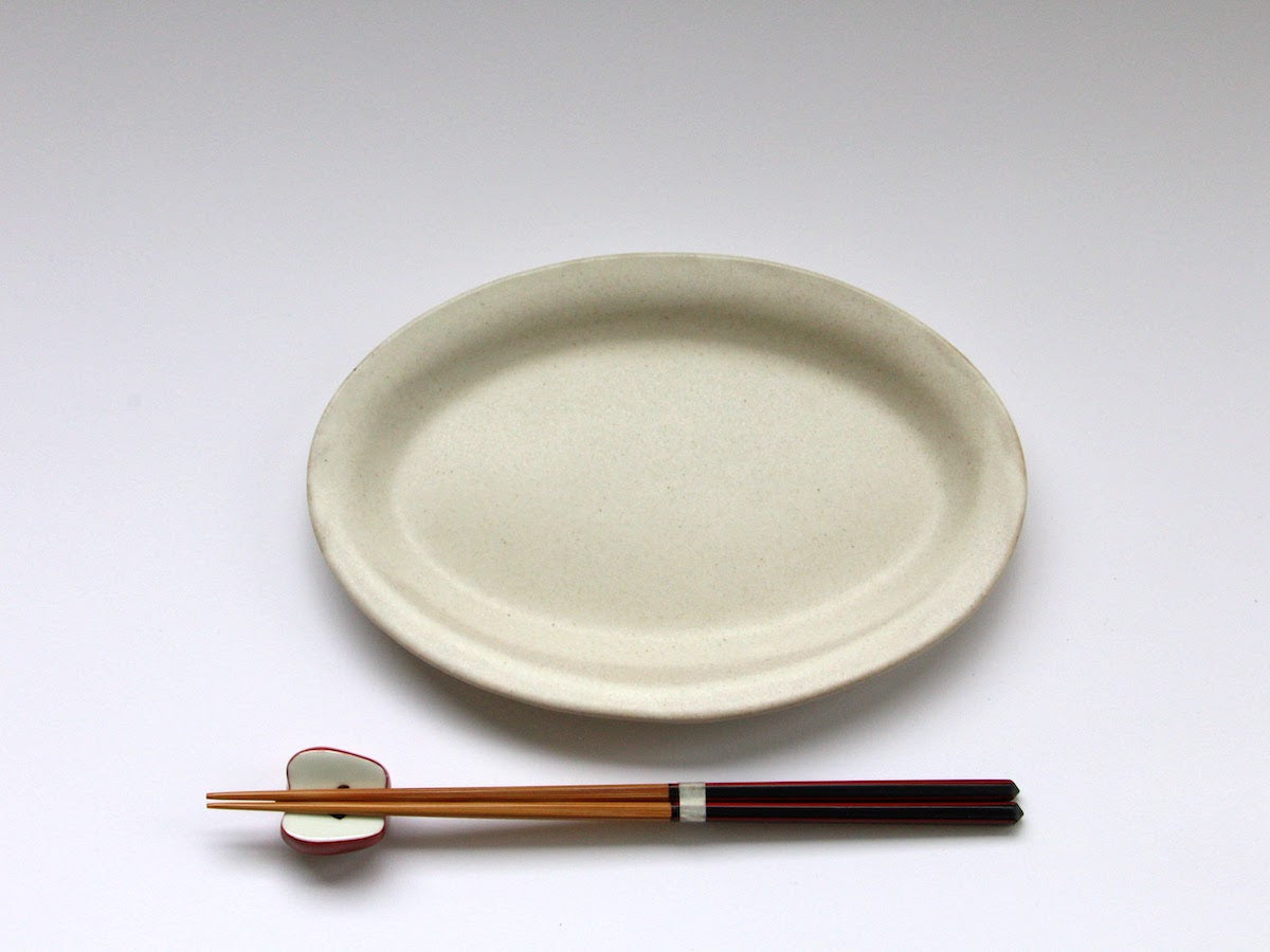 Color matte oval plate S white [Takuya Ohara]
