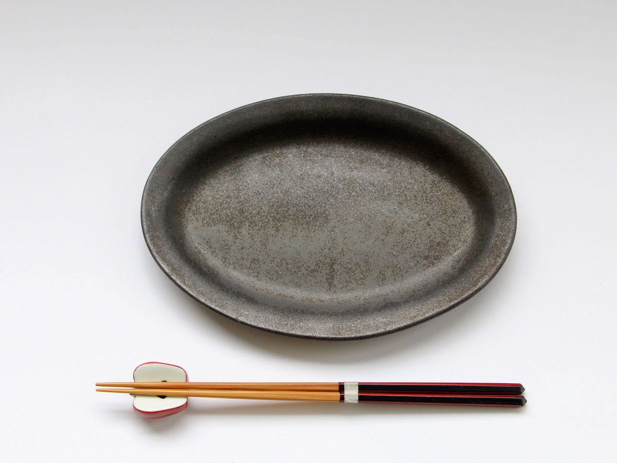 Color matte oval plate S black [Takuya Ohara]