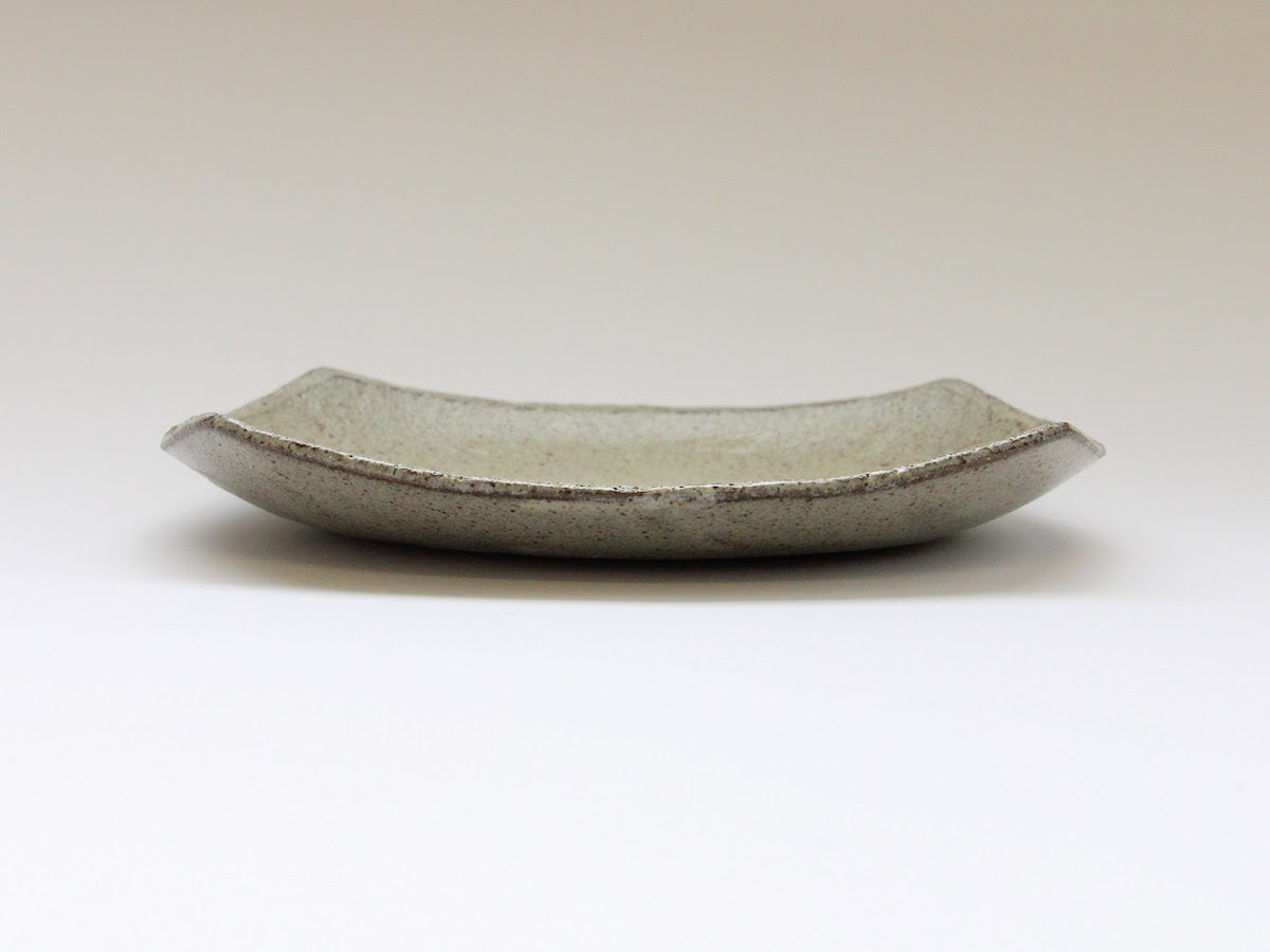 Ash glaze 6-inch square plate [Nobuyuki Murai]