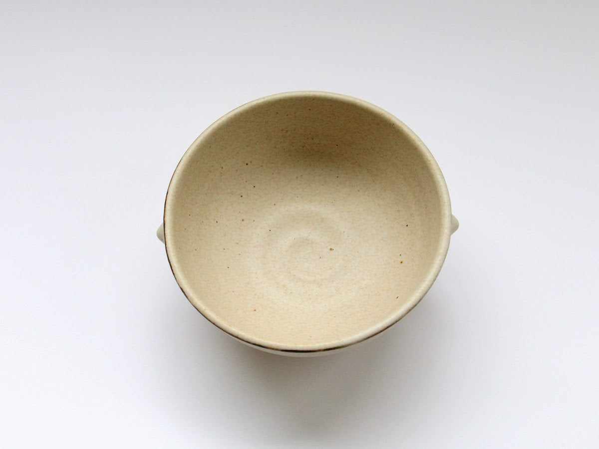 Fuchisabi beige pot with ears [Nobuyuki Murai]