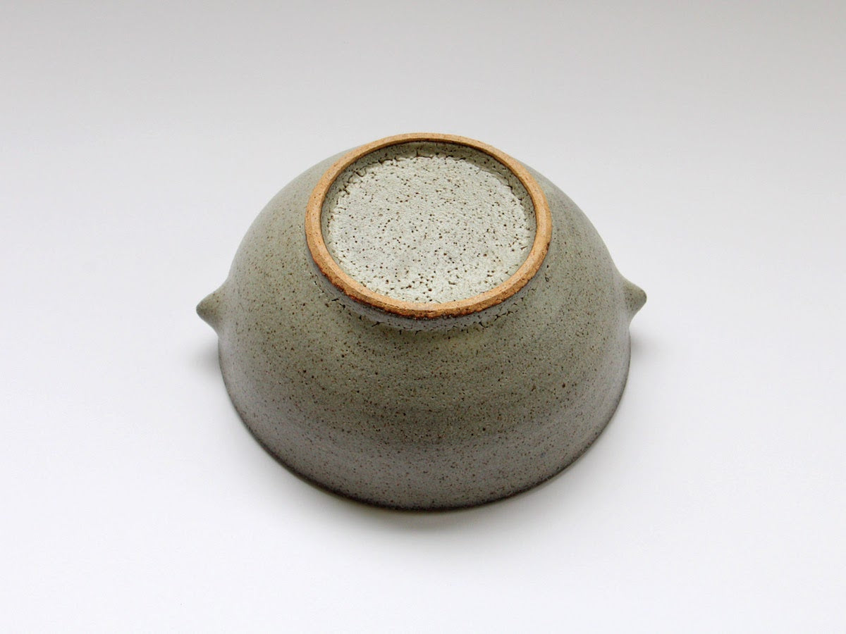 Ash glaze pot with ears [Nobuyuki Murai]