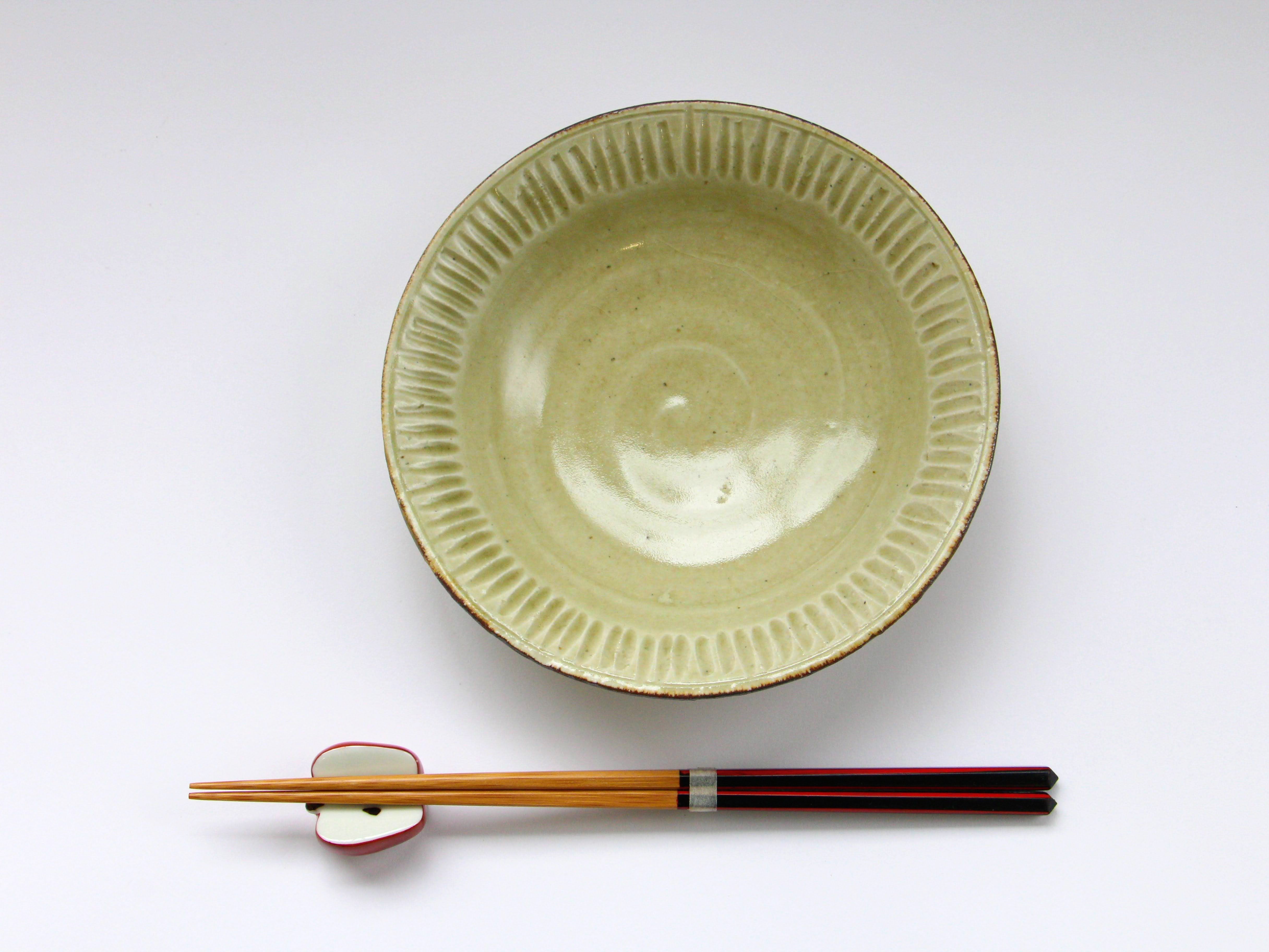 Ash glaze shinogitori bowl [Jun Kato]