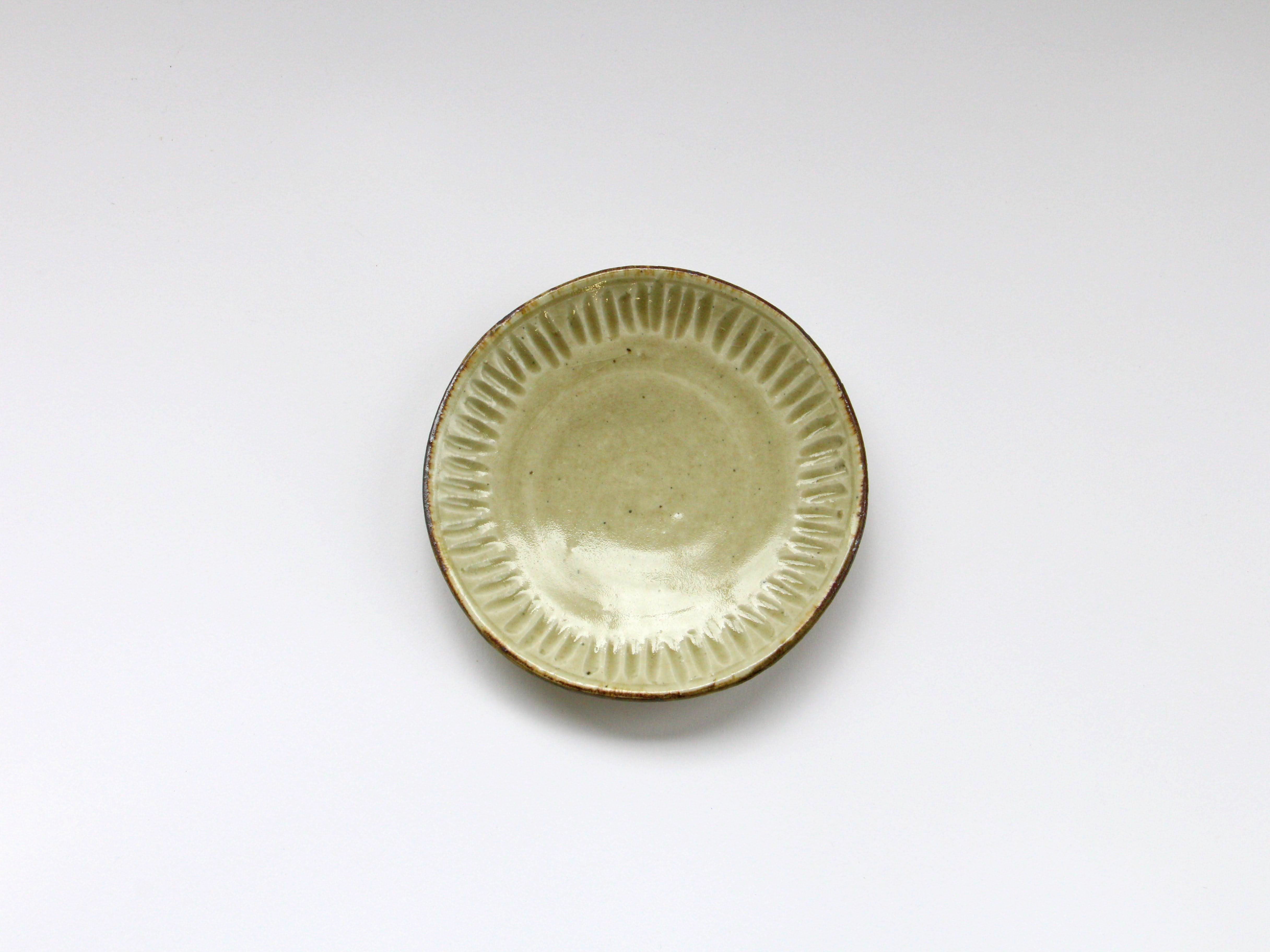Ash glaze Shinogimaru small plate [Jun Kato]