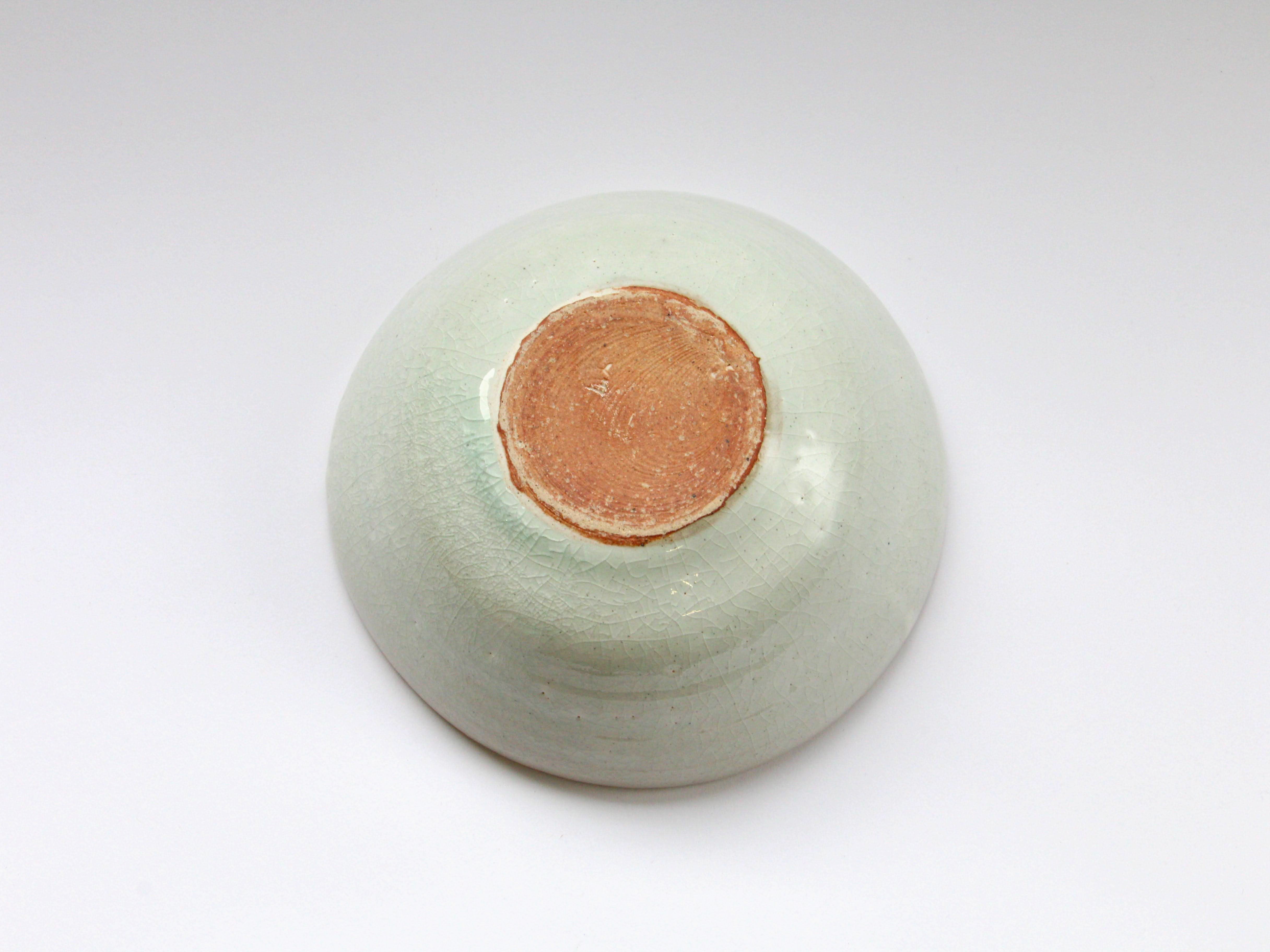 5.5-inch round pot with tricolor flower pattern [Iwaobo]