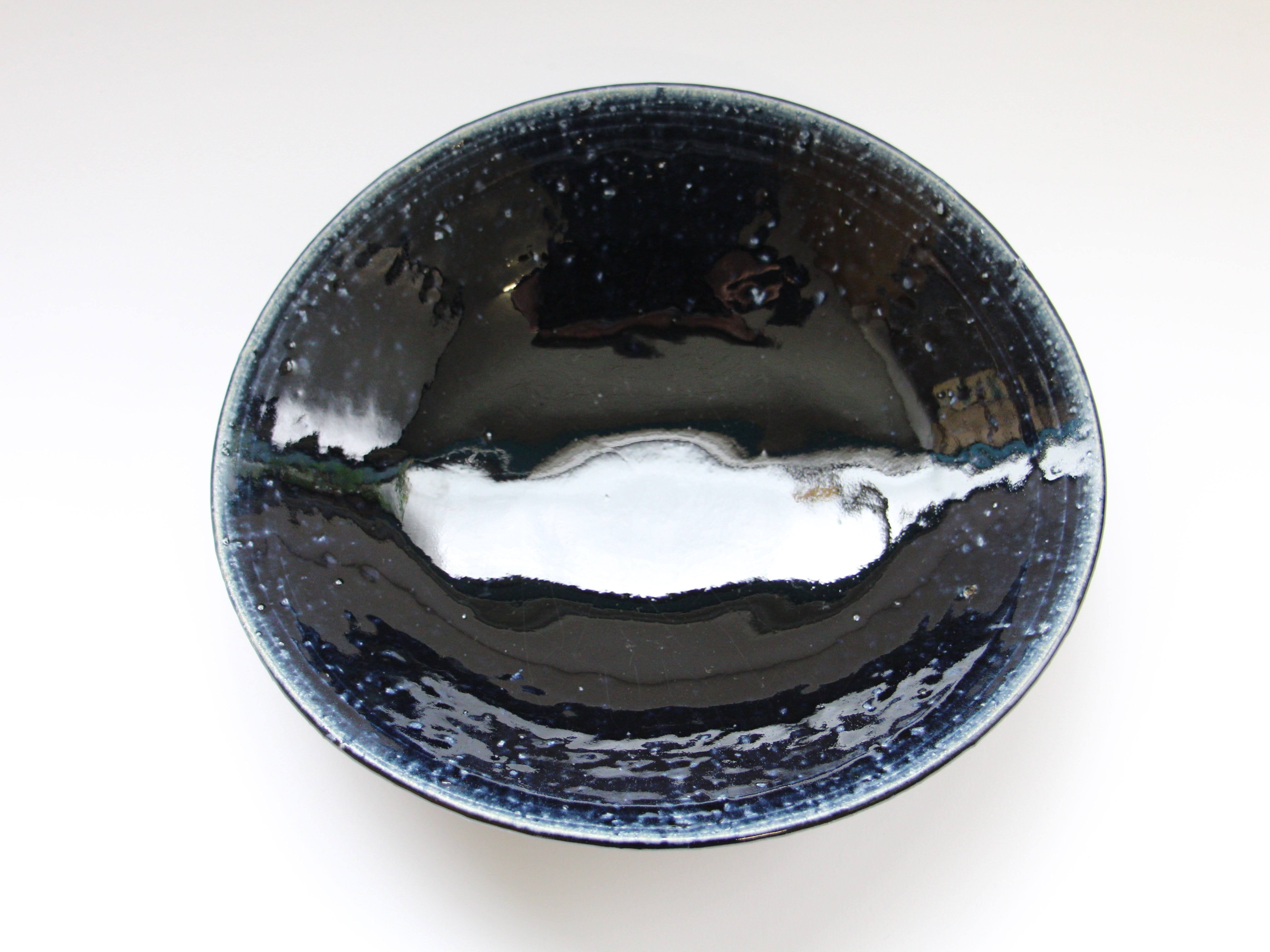 Blue glaze pasta plate [Kazuhito Yamamoto]