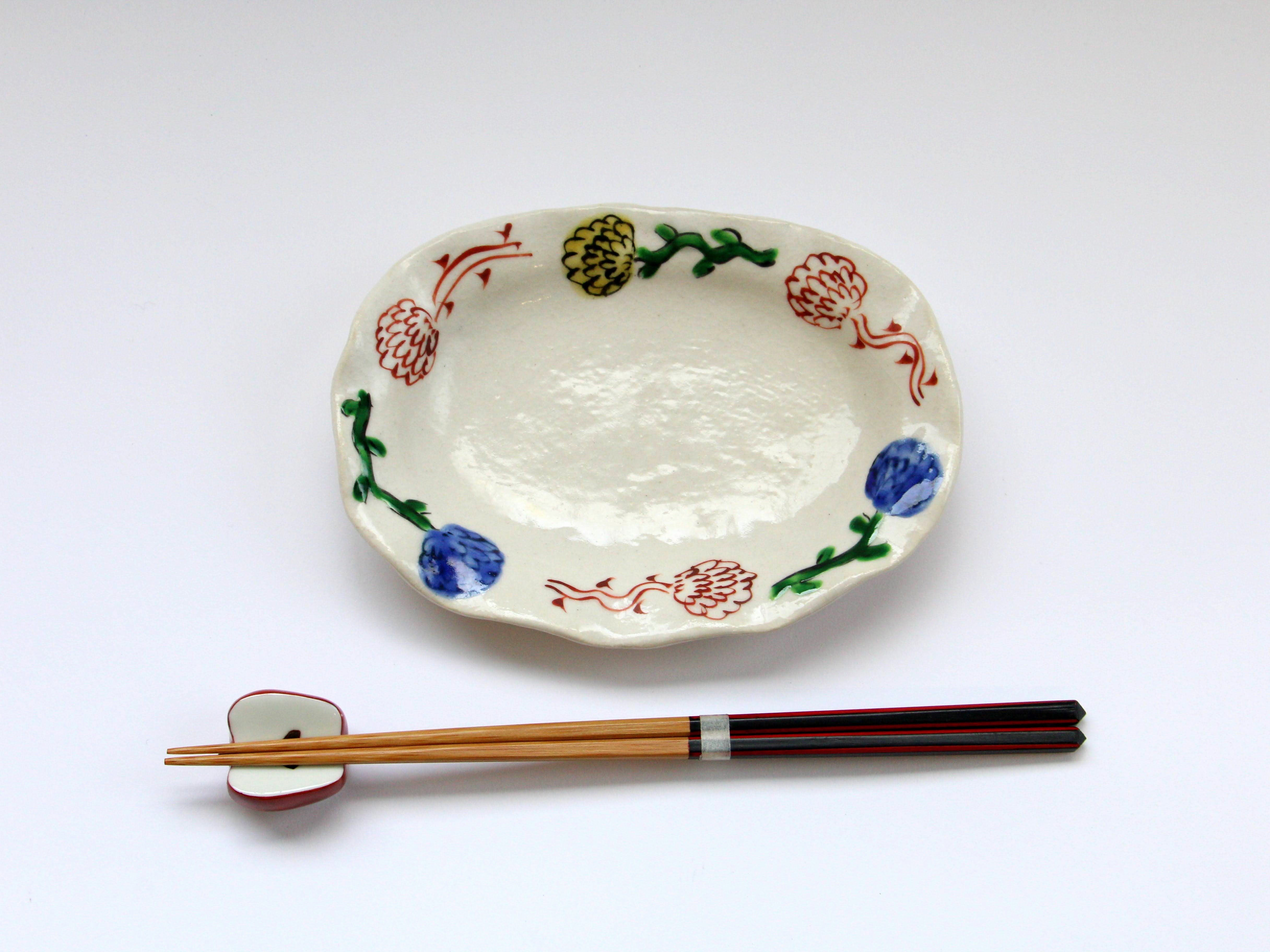 Colored tachibana oval small plate [Hiroshi Haisawa]